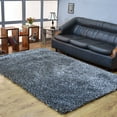 thumbnail image 2 of Rugsotic Carpets Hand Tufted Shag Polyester Eco-Friendly Area Rugs - 5'x8', Rectangle, Black White, Plain Solid Design, High Pile Handmade Anti Skid Rugs for Living Room, Bed Room K00111, 2 of 4