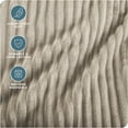 thumbnail image 4 of Bare Home Microplush Fleece Blanket - Ribbed Texture - Fuzzy Microfleece - Soft & Plush - Twin/Twin XL, Oyster, 4 of 8