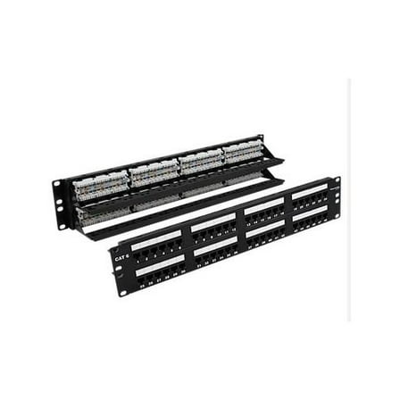 Wavenet WAV-6EPP48 48 Port Cat6 Patch Panel, Black