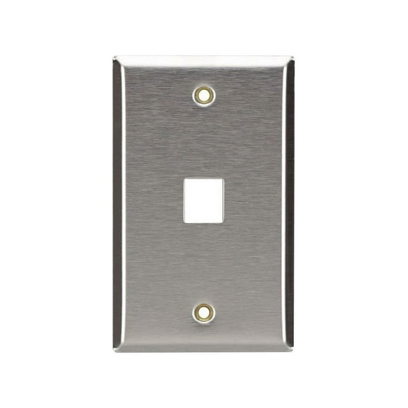 Black Box Keystone Wallplate - Stainless Steel Single-Gang 1-Port