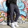 thumbnail image 6 of WULMLEO Men's Tapered Jogger Sweatpants Drawstring Waist with Pockets Cotton Athletic Lounge Pants Dark Gray L, 6 of 9