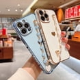thumbnail image 3 of Compatible with Phone 14 Pro Max Cute Case Heart,Anti-Drop Protective Case for Women with Metal Chain Strap Girly Case Design for 14 Pro Max - 6.7 inch (LightBlue), 3 of 14