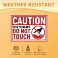 thumbnail image 3 of 10Pcs Caution Hot Surface Do Not Touch Sign Sticker PVC Waterproof Hot Surface Do Not Touch Warning Stickers Decal for Business Home Self Adhesive Sign for Indoor Outdoor 5.1x7.1 Inch, 3 of 9
