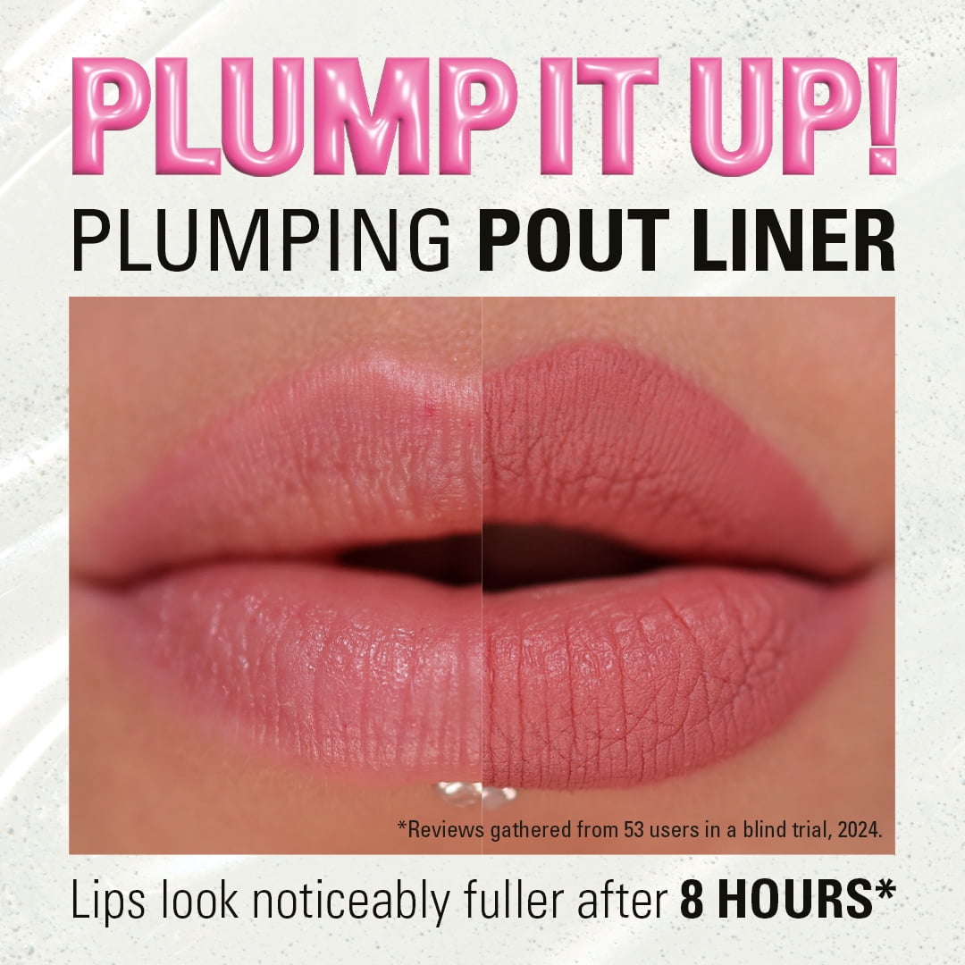 Revolution Pout Bomb Plumping Lip Liner, Long-Lasting, Hydrating, Light Mauve