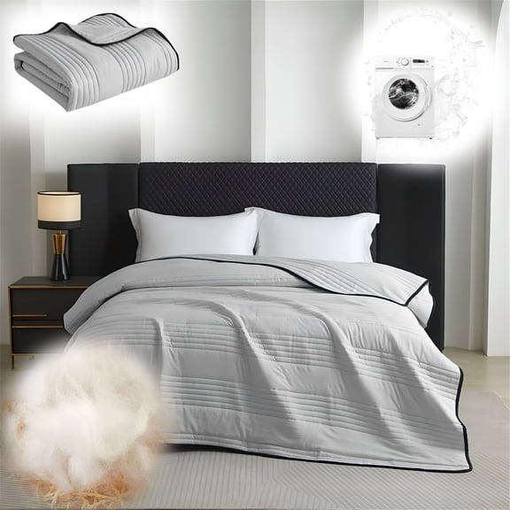 AUQ 2026 New Cooling Comforter Queen Size,Washed Cotton Air Conditioning Quilt,Summer Cooling Blankets for Hot Sleepers and Night Sweats,Lightweight Breathable Cooling Comforter Bedding
