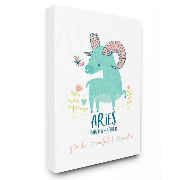 The Stupell Home Decor Collection Fun Modern Zodiac Aries Ram Wall Art