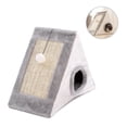 thumbnail image 2 of LOVEVER Premium Cat Cave Bed and Scratching Post Lining and Double Sided Sisal Clawing Board Cushioned Triangle Kitten Bed with Angled Scratch Ramps (Gray), 2 of 8