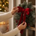 thumbnail image 6 of Velvet Bows with Long Tails, 10-Pack 12.4 Inches, Burgundy, for Christmas Tree and Front Door Decoration, 6 of 8
