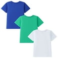 thumbnail image 4 of HILEELANG Toddler Boy Summer Short Sleeve Tees Green Train Shirts Cotton Casual Graphic Crewneck Raglan sleeves T Shirts 3PC 4T, 4 of 5