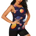 thumbnail image 2 of Gukieu Space Planet Print Women's Quick-drying Fitness Vest, Round Neck Sleeveless Fitness T-shirt, Suitable for Yoga, Sports-X-Large, 2 of 7