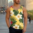 thumbnail image 5 of VBTAPA Mens Floral Graphic Tank Tops Funky Hawaiian Shirt Tropical Summer Vacation Shirts Sleeveless Casual Aloha Beach Tee White S, 5 of 7