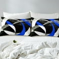 thumbnail image 4 of Erosebridal Blue Circle Full Sheet Sets,Geometric Stripes Bedding Full Size,Round Lines Bed Sheets Set Full Size,Ultra Soft Abstract Bedroom Decorative,4pcs, 4 of 7