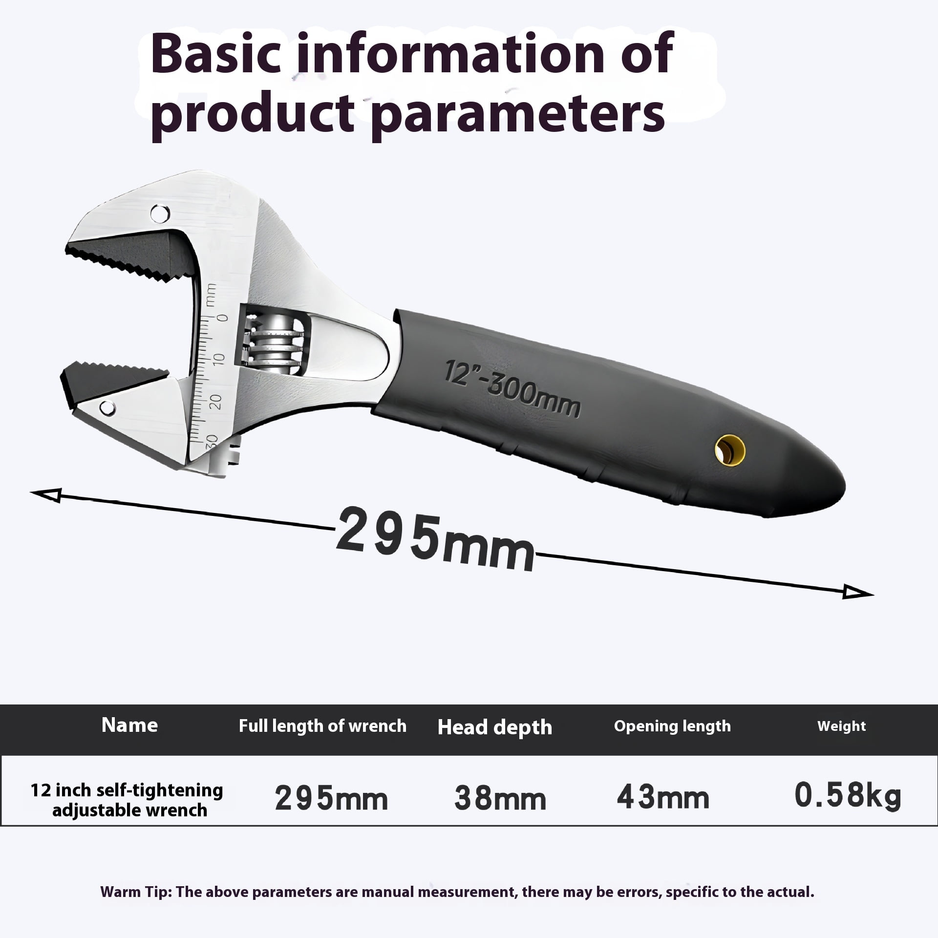Multifunctional Adjustable Wrench Tool Multipurpose Pipe Wrench Wrench Suitable for Car Maintenance Household Tool