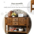 thumbnail image 4 of 48'' Solid Wood Sideboard Console Table with 2 Drawers and Cabinets and Bottom Shelf, Retro Style Storage Dining Buffet Server Cabinet for Living Room Kitchen Dining Room(Brown), 4 of 14