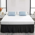 thumbnail image 1 of Drop Lit Jupe Réglable Élastique Lit Poussière Volant Polyester Matelas Décor Literie Fournitures, 150x200+40, Noir, 1 of 7