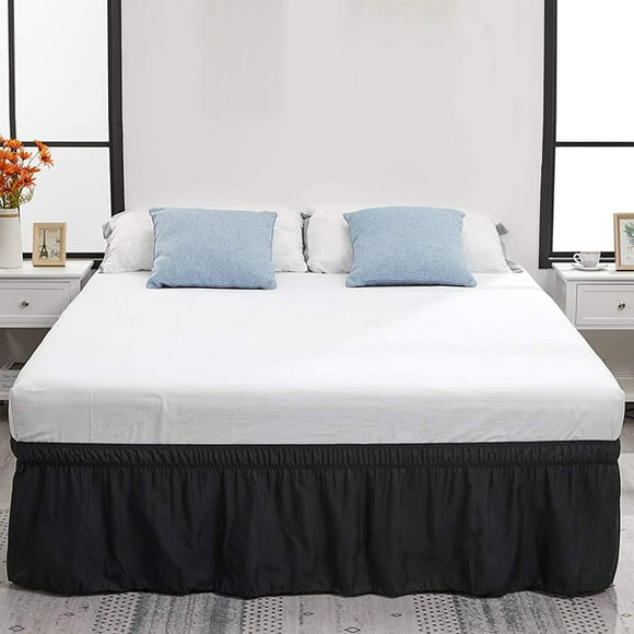 Bewildely Drop Bed Ajustable Elástico Cama Dust Ruffle Poliéster Colchón Decoración Ropa de cama Suministros Juegos de cama No.04 Bewildely HA004051-04
