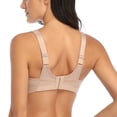 thumbnail image 2 of Winglove Women's Full Figure Sports Bra Bounce Control Wirefree Bra Plus Size Support Workout Bra,Beige 36G, 2 of 5