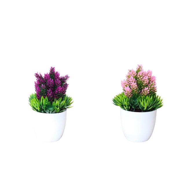 de 2 plantas en macetas artificiales realistas para oficina en hogar, plantas falsas para decoración de cocina BLESIY Plantas de bonsai en maceta