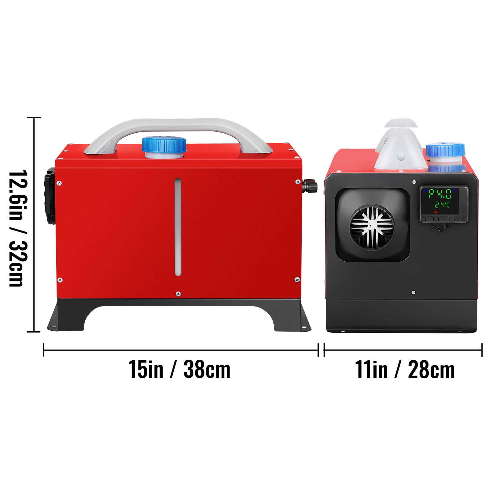 KFFKFF Diesel Air Heater Combo, 8KW 12V Unit, Quick Warm-up, Includes Black LCD & Remote for Easy Control in RVs, Trucks, Boats, Buses, Trailers & Motorhomes