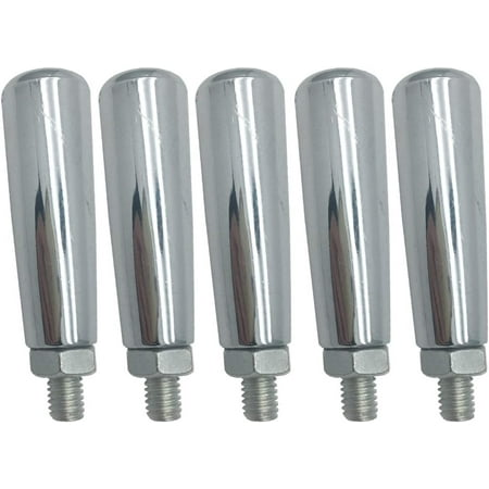 

5pcs M8 Male Thread Metal Revolving Handle Grip for Milling Machine Silver Tone