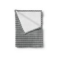 thumbnail image 2 of Abstract Art Soft Flannel Fleece Blanket, Modern Surreal Curvy Labyrinth Style Geometric Stripe Graphic Design, Cozy Plush for Indoor and Outdoor Use, 70" x 90", Charcoal Grey White, by Ambesonne, 2 of 5