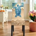 thumbnail image 4 of TSOVTHRID Sea Turtle Beach Starfish Print Table Cover and Chair Slipcovers Set of 5, Removable 55x82 Inch Rectangle Tablecloth with Chair Covers, Water-Resistant Furniture Protectors, 4 of 7