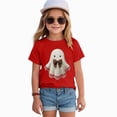 thumbnail image 4 of xaweyi Kids Halloween Cute Ghost T Shirt Short Sleeve Crew Neck Girls Graphic Holiday Top,Sizes 7-8 Years, 4 of 5