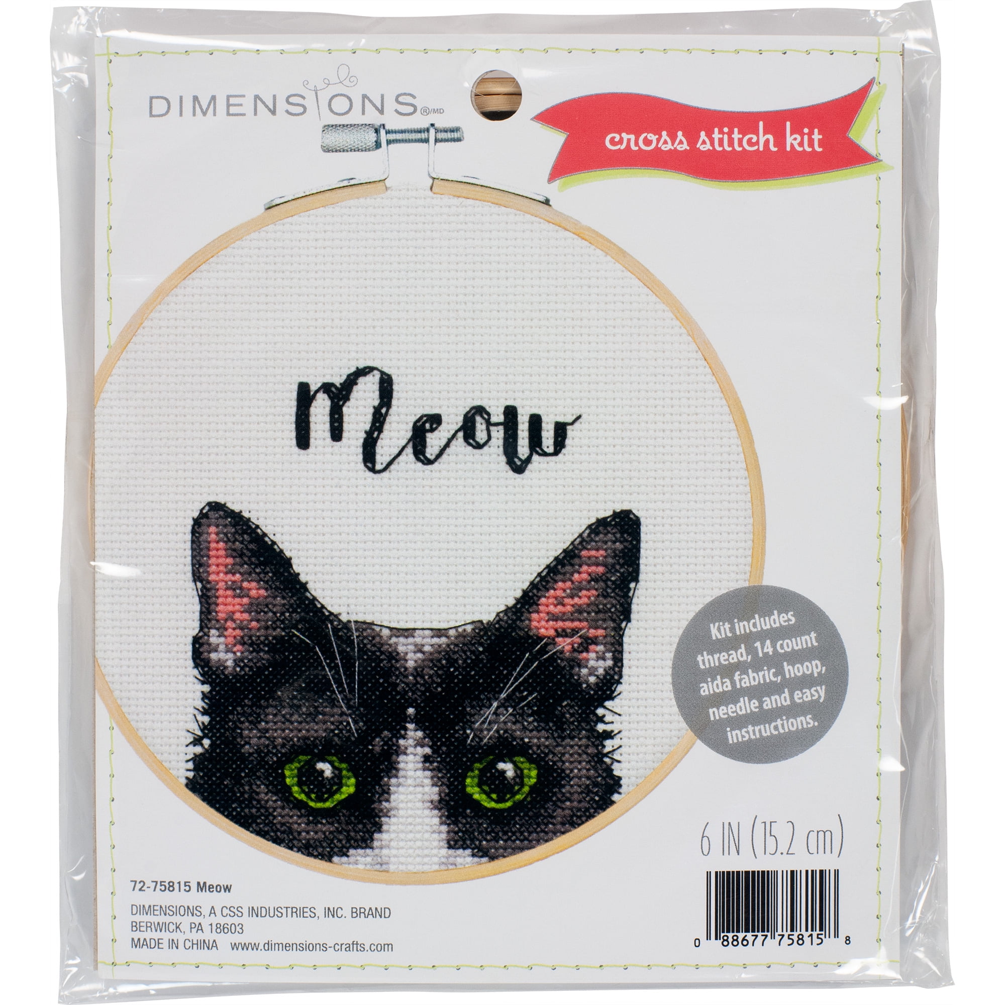 Dimensions Meow Cross Stitch Kit Dimensions Meow Cross Stitch Kit