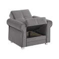 thumbnail image 2 of Ottomanson Convertible Accent Armchair with Hidden Storage, Firm Comfort Seating, Gray, 2 of 3