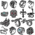 thumbnail image 1 of 16pcs Vintage Punk Rings For Men, 1 of 5