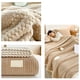 thumbnail image 5 of Manta De Franela Manta de franela polar color caqui, extra gruesa, doble capa, cálida y acogedora, ideal para la cama, el sofá, la oficina o la siesta (1 pieza). Rkxzt, 5 of 8