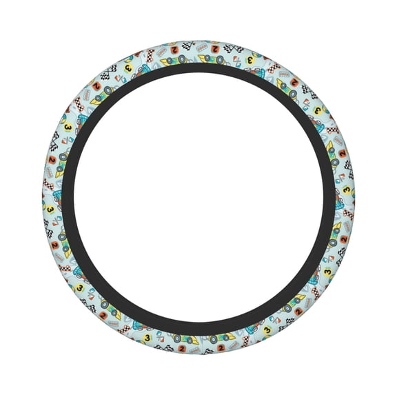 Balery Steering Wheel Covers Cartoon Car Racing Elastic Skidproof Steering Wheel Protective Cover Case Fit Universal Auto Accessories Decor
