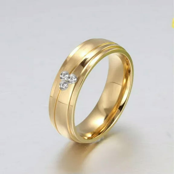 18K Yellow Gold Filled CZ Band Men Women Wedding Engagement Couple Rings Sz 5-12