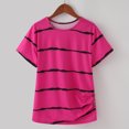 thumbnail image 2 of Ketyyh-chn99 Little Boys Girls Short Sleeve Crew Neck Letter T Shirt Pullover Tops Summer Basic Tees Casual Clothes Hot Pink,10-11 Years, 2 of 5