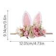 thumbnail image 3 of Wuxian Toddler Baby Girls Easter Bunny Ear Flower Headband Trendy Spring Summer Photography Prop Soft Hairbands Fashionable Comfortable Beauty Headdresses Headwear,Pink2,One Size, 3 of 3