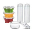 thumbnail image 3 of Disposable plastic cup with lid, souffle cup, jelly cup, food preparation container [400 sets - 2 ounces], 3 of 8