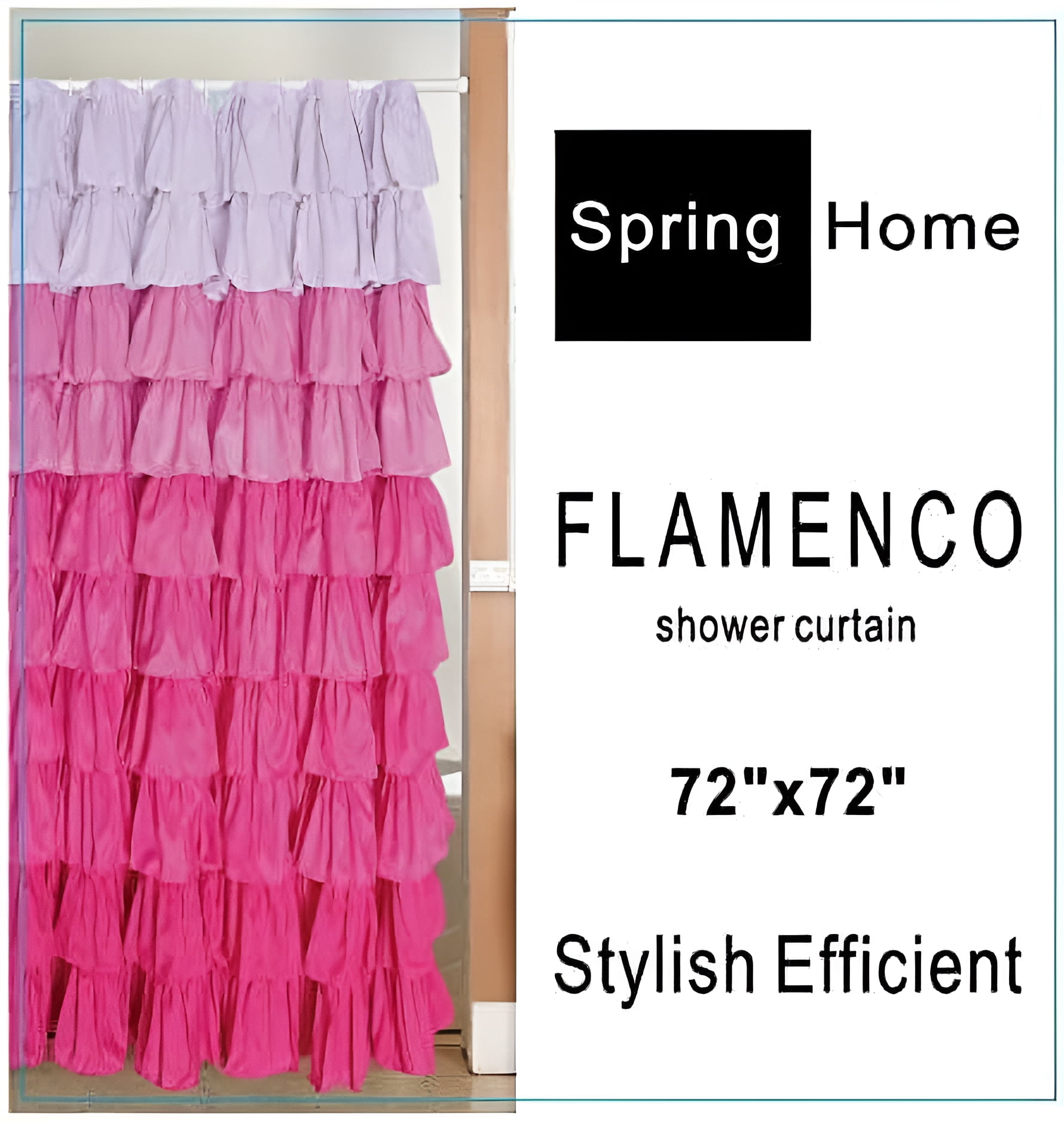 Ruffled multi pink Fabric Shower Curtain