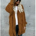 thumbnail image 1 of Double Fleece Cardigan Jacket Women Solid Color Long Sleeve Plush Warm, 1 of 7