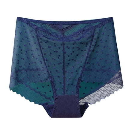Sdeycui Women High Waist Cheeky Panties Sexy Lace Underwear Plus Size Full Coverge Panty Breathable Mesh Briefs