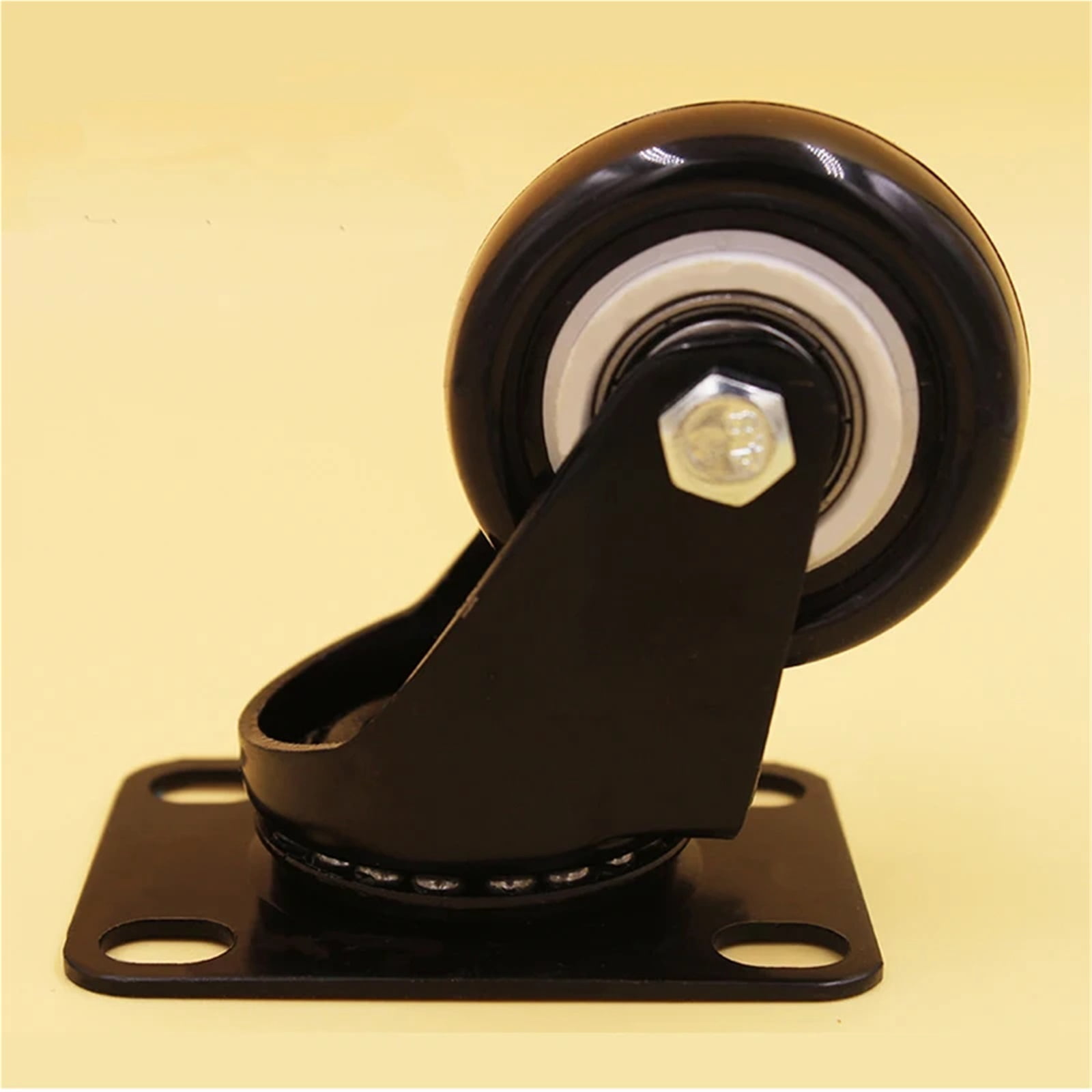 4PCS Black 1.5'' Rubber Swivel Office Chair Heavy Duty 50kg Caster Trolley Furniture Hardware Universal Brake Wheels Rubber ,Reliable