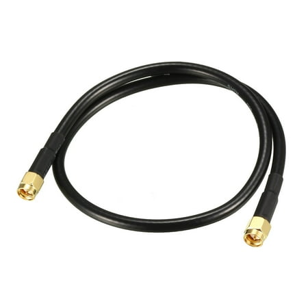 Uxcell 1 Feet RG58 50 Ohm Antenna Extension Cable SMA Male to SMA Male Coaxial Cable Plastic Black 1pcs