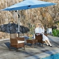 thumbnail image 3 of Patio Furniture Set, 3 PCS Rattan Patio Chairs Conversation Sets with Coffee Table and Cushion, Outdoors Wicker Bistro Chair Sets, Weather-Resistant, Beige, 3 of 8