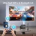 thumbnail image 4 of Salange Split Screen Projector 1080p 4K Support, Screen Mirroring for iPhone/Android with WiFi Bluetooth, Electrinical Focus 360° Stand for Home Theater,Black, 4 of 7