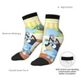 thumbnail image 6 of Silaia Bluey Print Adult Socks,Ankle Athletic Running Socks,Cushioned Breathable Low Cut Sports Tab Socks for Men and Women,Moisture-Wicking Crew Socks, 6 of 7