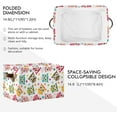 thumbnail image 2 of Large Foldable Storage Bin Cute Colorful Bird Owls Fabric Storage Baskets Collapsible Decorative Baskets Organizing Basket Bin with PU Handles for Shelves Home Closet-1Pack Decor Gifts, 2 of 7