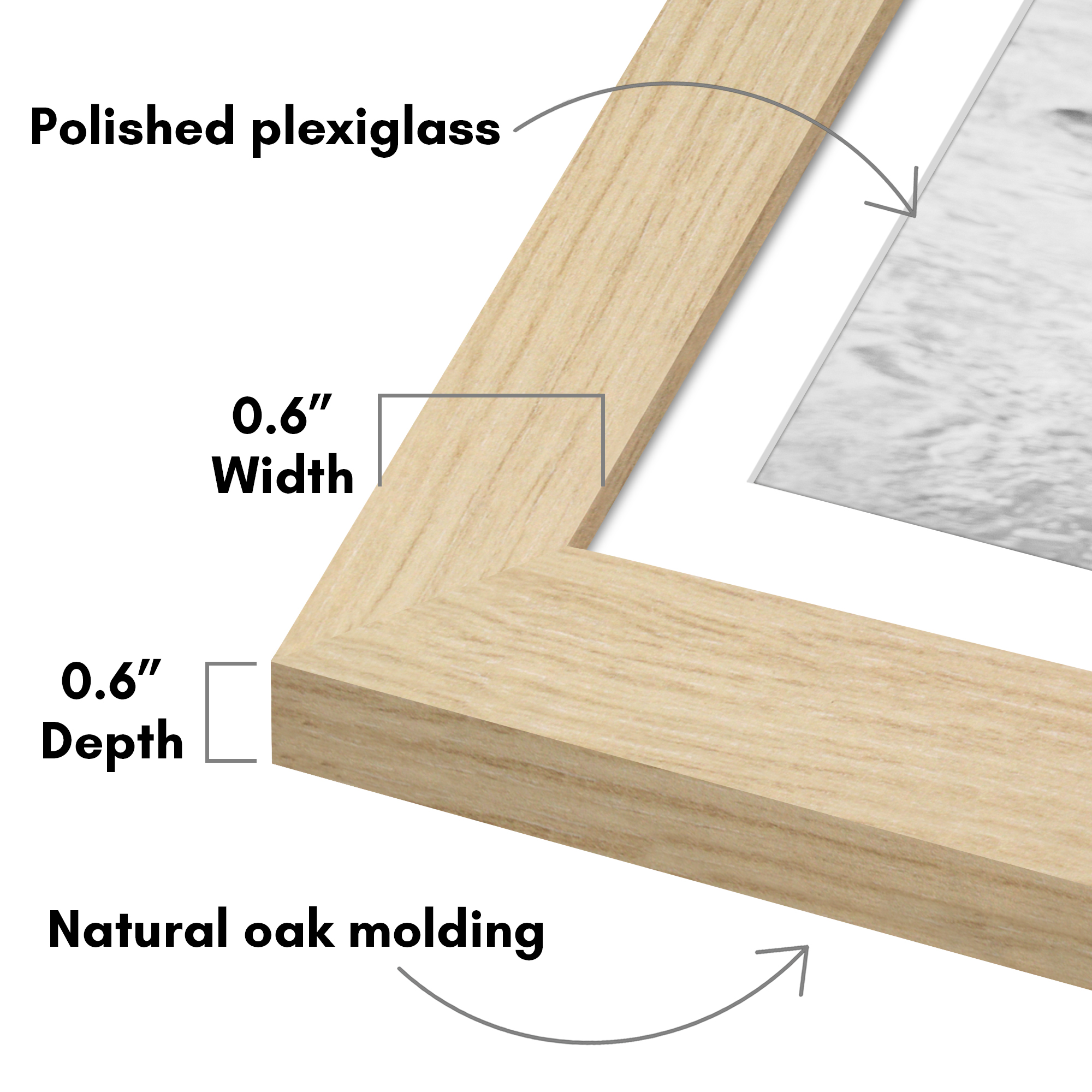 Americanflat 12x18 Poster Frame with Polished Plexiglass with 11x17 Mat 5 Pack Display Photo - Natural Oak