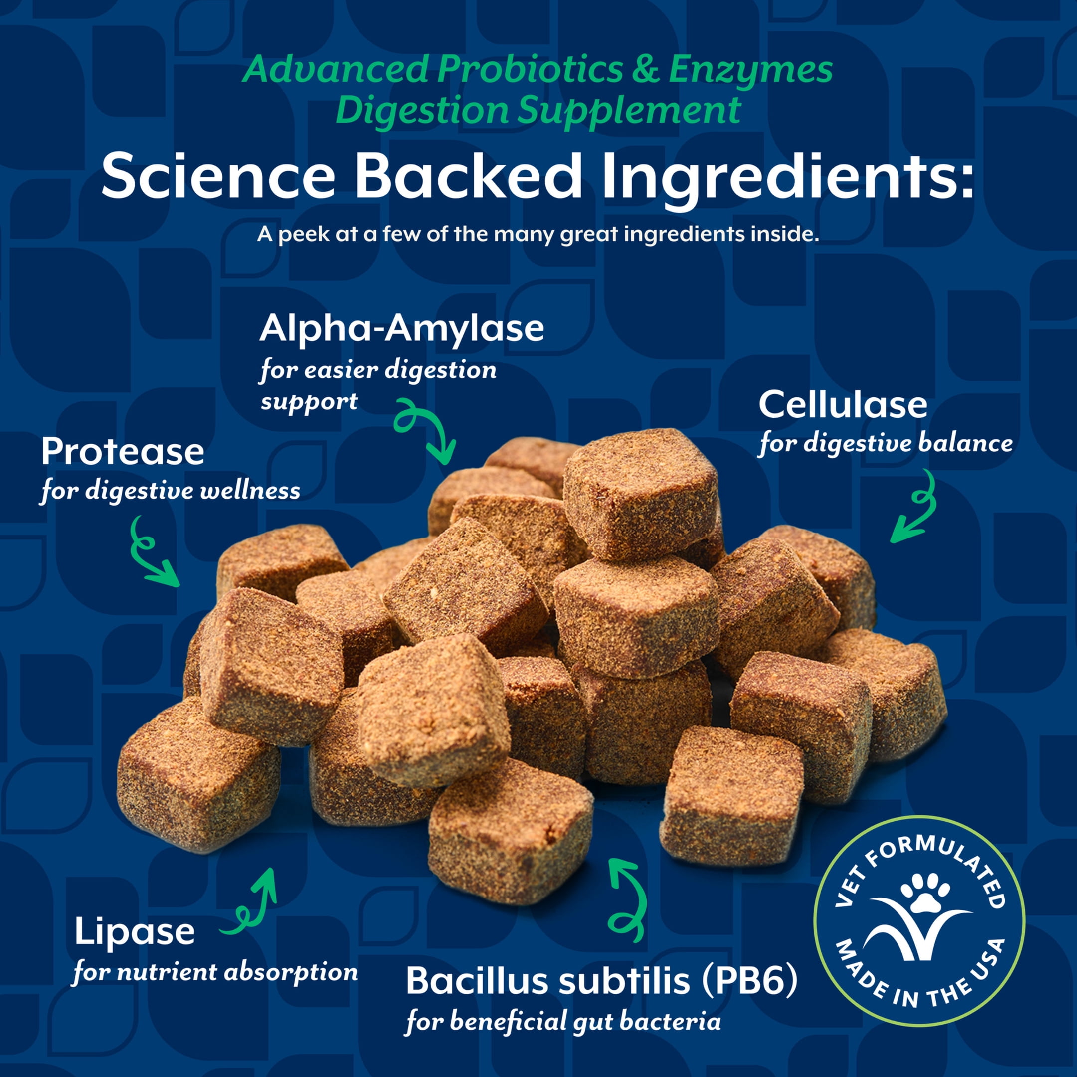 NaturVet Advanced Probiotics & Enzymes Digestion Supplement, Bacon and Chicken Flavor, 120 Count