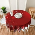 thumbnail image 5 of Merry Christmas Tablecloth 60 Inch Round Winter Red White Snowflakes Table Cloth Dust-Proof Wrinkle Resistant Rustic Tablecloth for Holiday Party Dining, 5 of 6