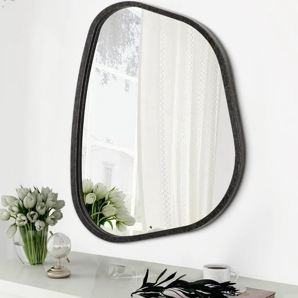 Irregular Asymmetrical Mirror Wall Mounted, Unique Vanity Mirror, Shaped Dressing Mirror Decorative for Living Room, Bathroom, Bedroom, Entryway Wall Decor 14"x10"