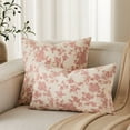thumbnail image 4 of 100% Cotton French Pastoral Lumbar Throw Pillow Covers Set of 2, 12x20 Inch Red Farmhouse Decorative Cushion Covers for Sofa Bed Living Room Home Decor, 4 of 6